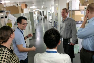 People on a lab facility tour