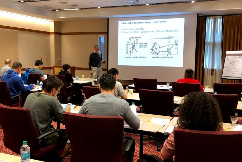Alan Esker teaching the 2018 adhesion science short course